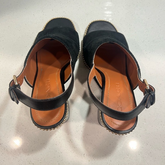 Coach, black suede block heel size 8 - Picture 5 of 7